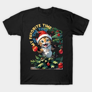 Messy Cat Christmas T-Shirt